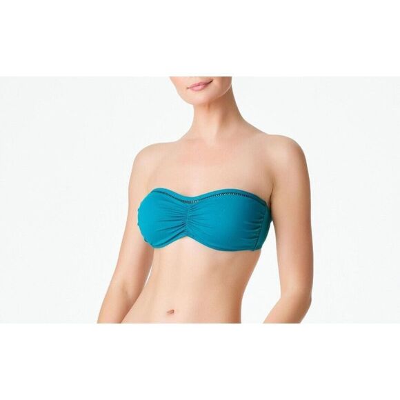 Bleu Rod Beattie Sz 8 Deep Water/Teal Behind the Seams Bandeau Bikini Top - Picture 5 of 5